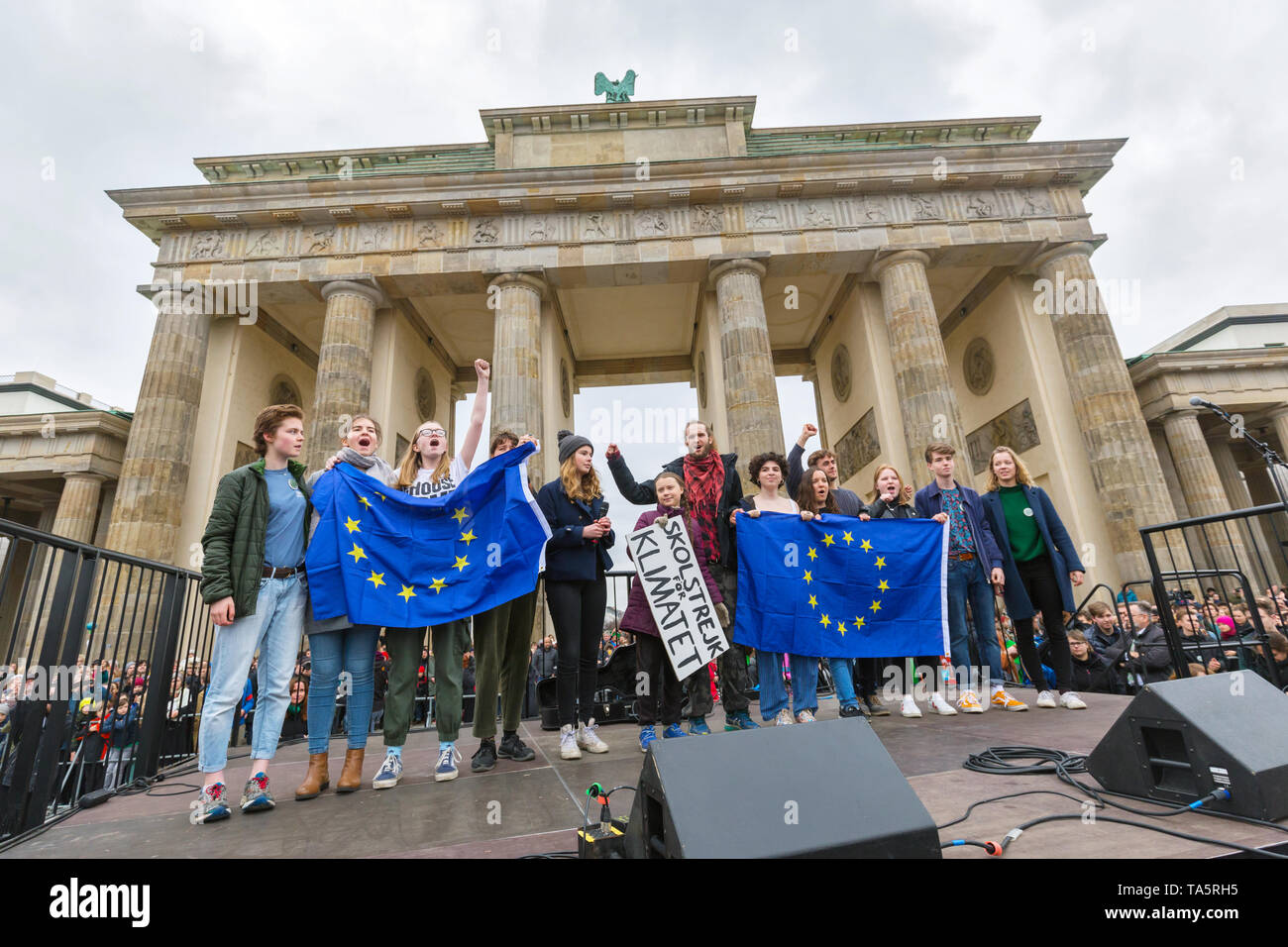 29.03.2019, Berlin, Berlin, Deutschland - Die schwedische Klimaschutz Aktivistin Greta Thunberg und der Deutschen Aktivist Luisa Neubauer sprechen an der Frida Stockfoto