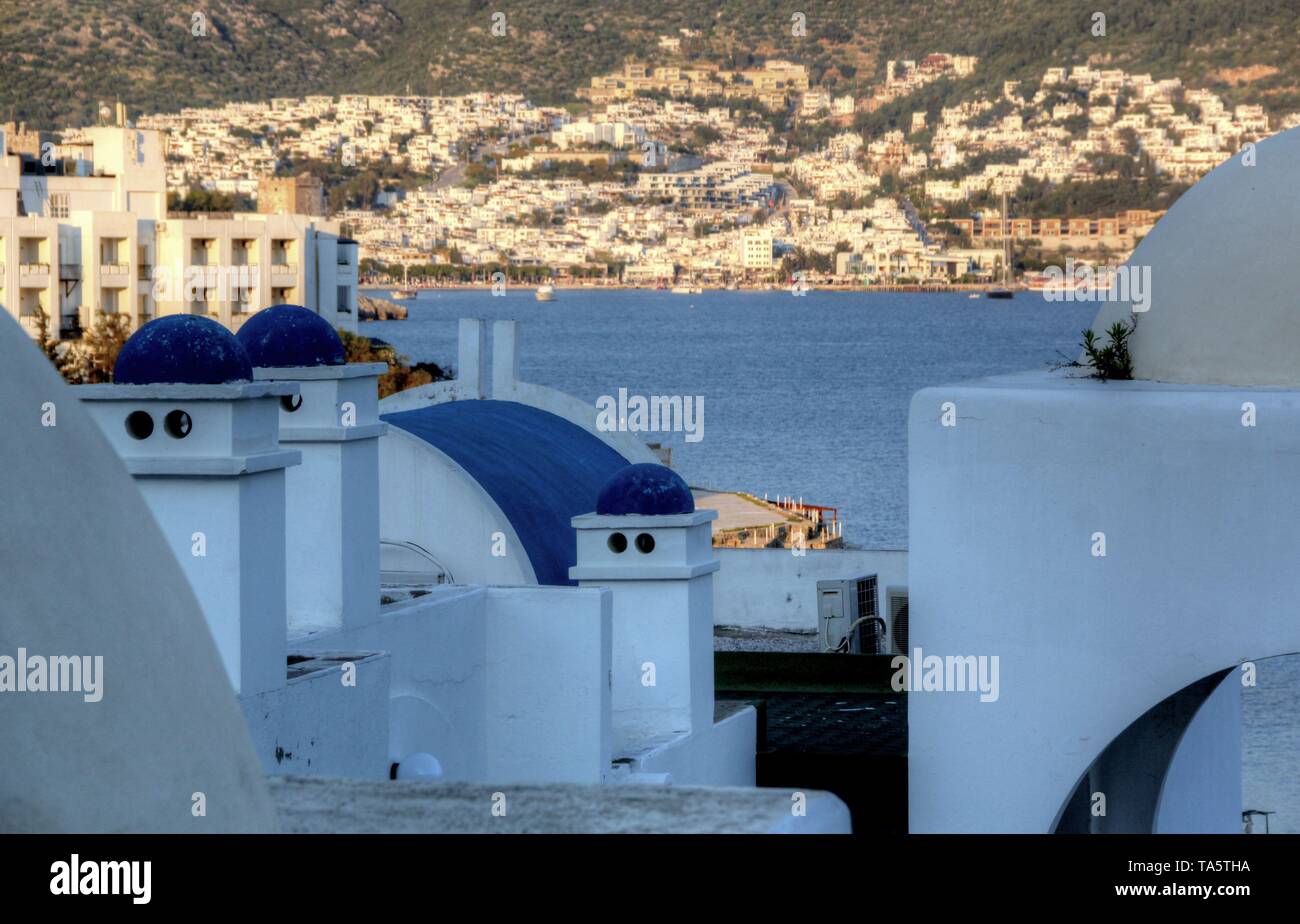 Das Leben auf der Straße bei der Tuerkei Urlaub Bodrum an einem sonnigen Tag Stockfoto