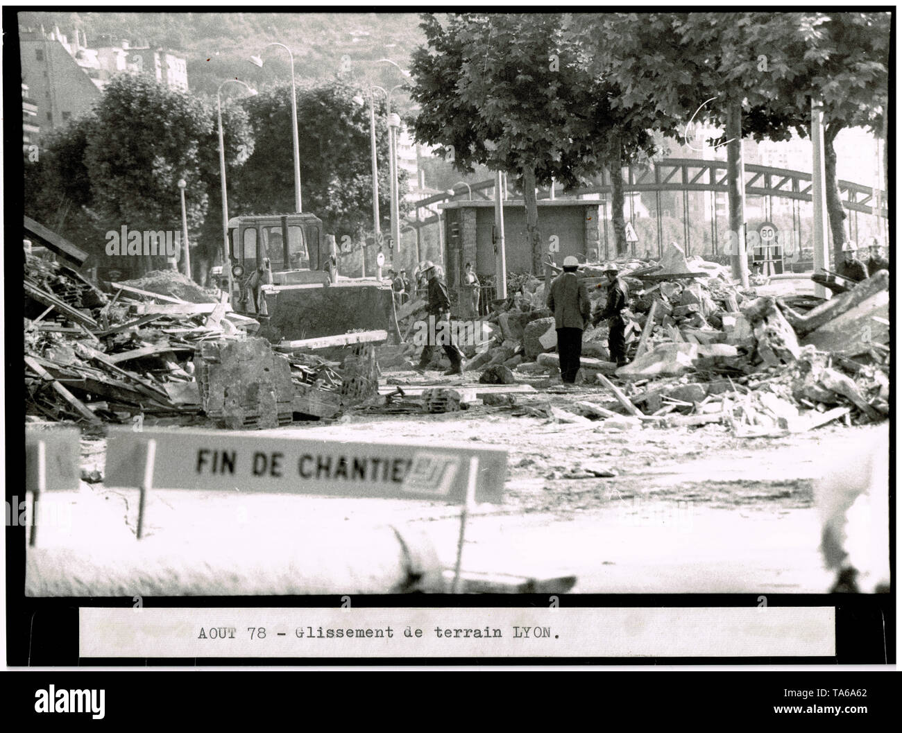 Appartement Zusammenbruch des Gebäudes durch eine brutale Erdrutsch, Lyon, Frankreich Stockfoto