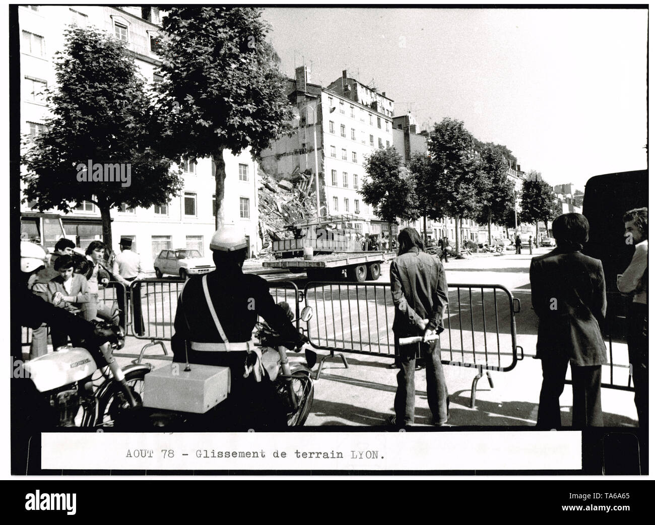 Appartement Zusammenbruch des Gebäudes durch eine brutale Erdrutsch, Lyon, Frankreich Stockfoto