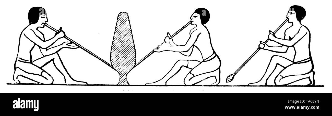 Glasbläser von Beni-Hassan im alten Ägypten,, (Wirtschaft Buch, 1915) Stockfoto