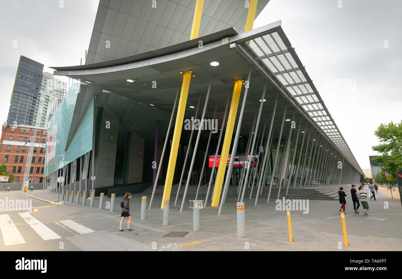 4. Januar 2019, Brisbane Australia: Außenansicht des Melbourne Convention und Exhibition Centre in Melbourne, Victoria, Australien Stockfoto