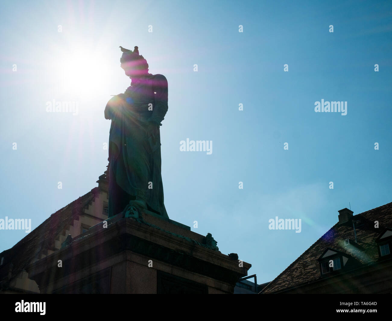 Schiller Denkmal am Schillerplatz, Stuttgart, Baden-Württemberg, Deutschland Stockfoto