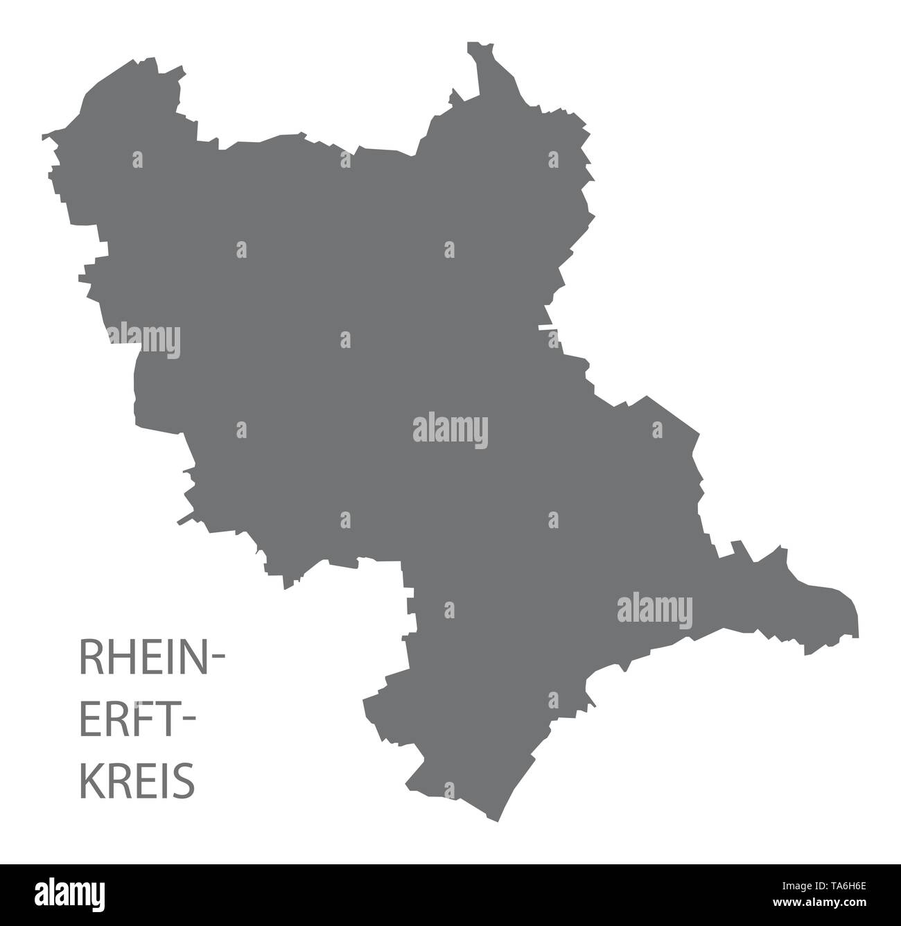 Rhein-Erft-Kreis gray county Karte von Nordrhein-westfalen DE Stock Vektor