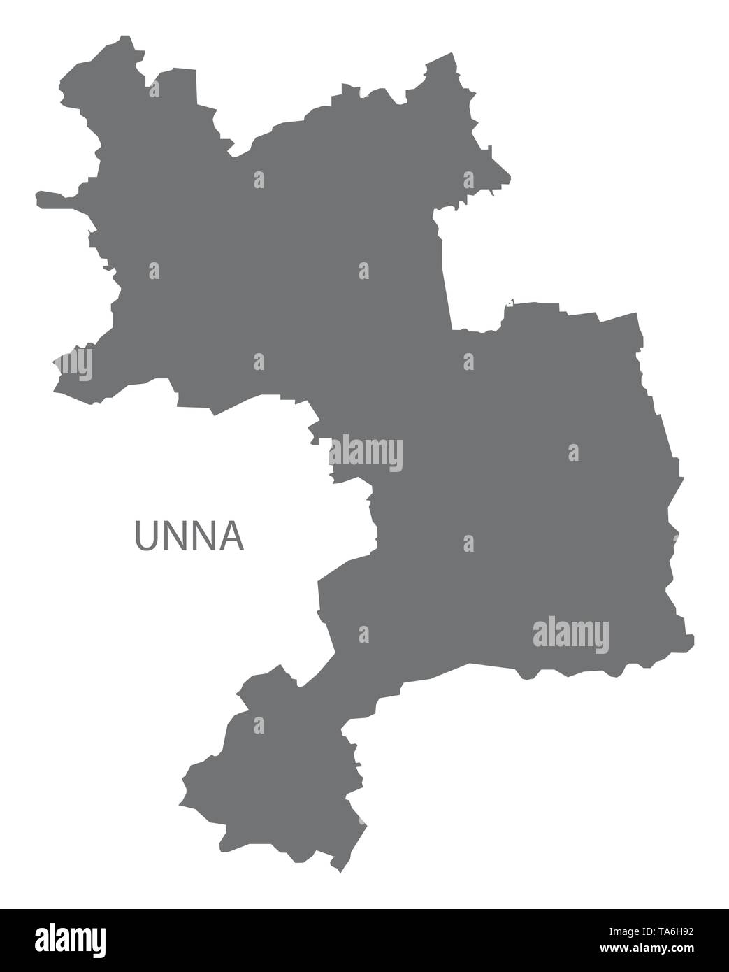 Unna gray county Karte von Nordrhein-westfalen DE Stock Vektor