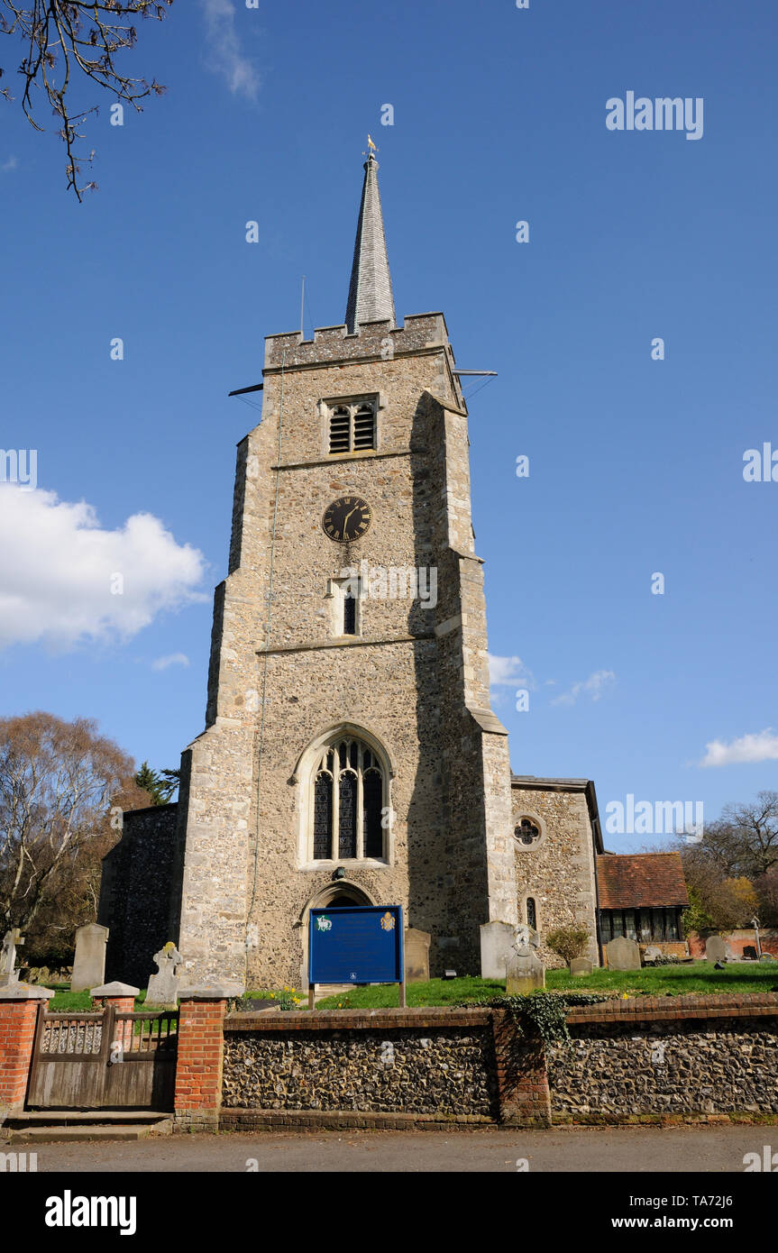 Der hl. Johannes der Täufer Kirche, Aldenham, Hertfordshire Stockfoto