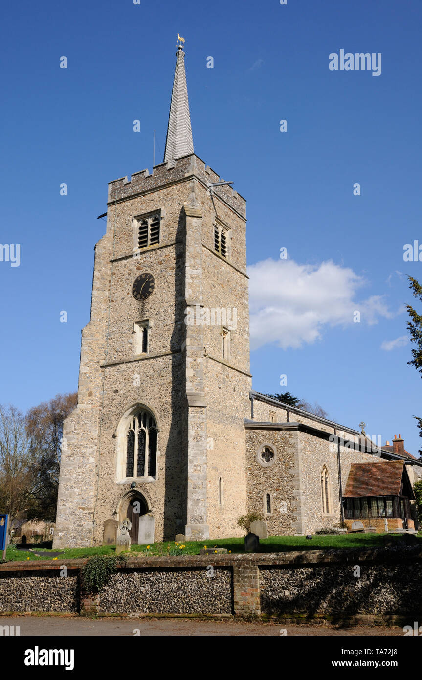Der hl. Johannes der Täufer Kirche, Aldenham, Hertfordshire Stockfoto