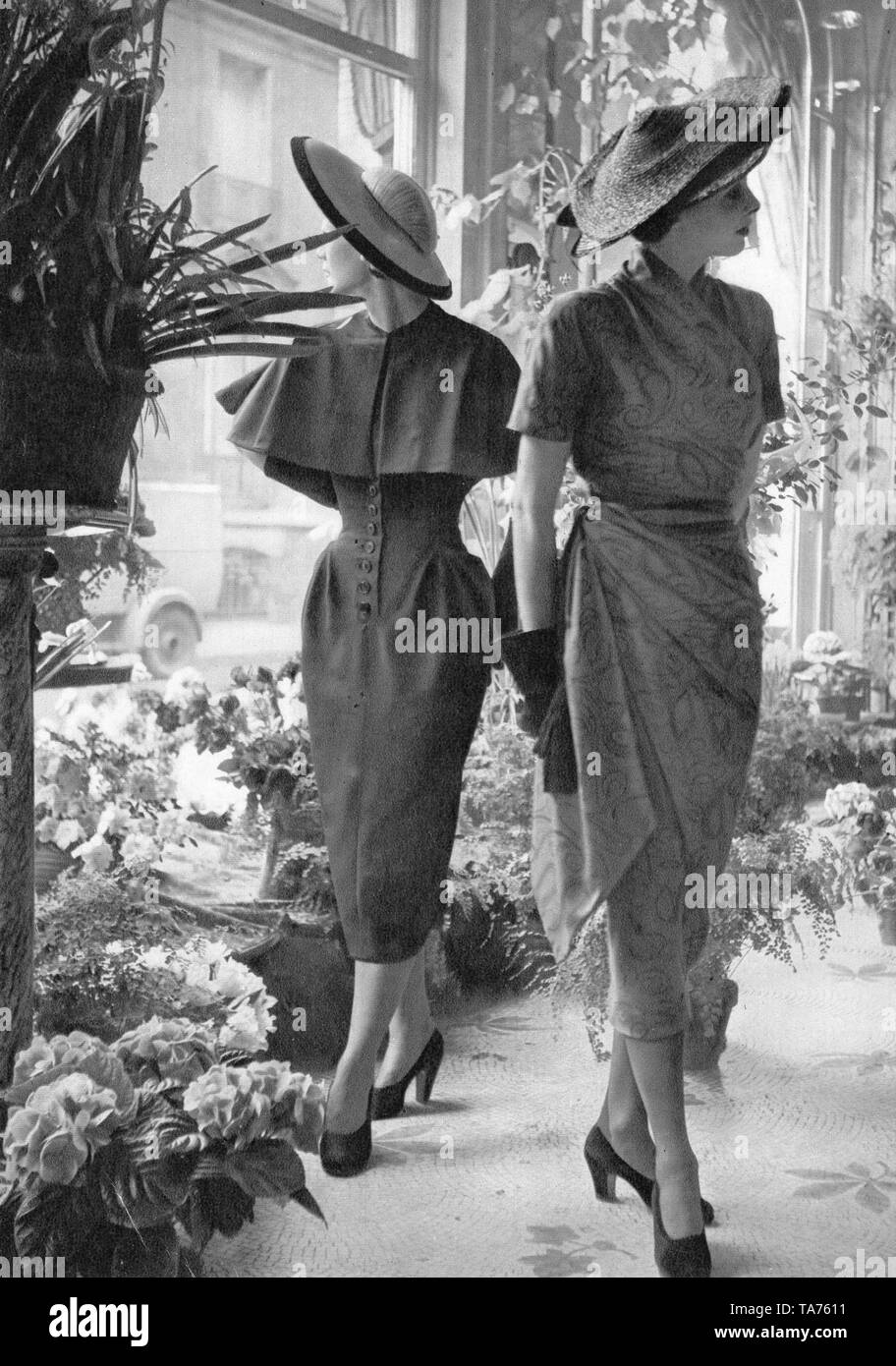Französische Mode Modelle 1950s Stockfoto