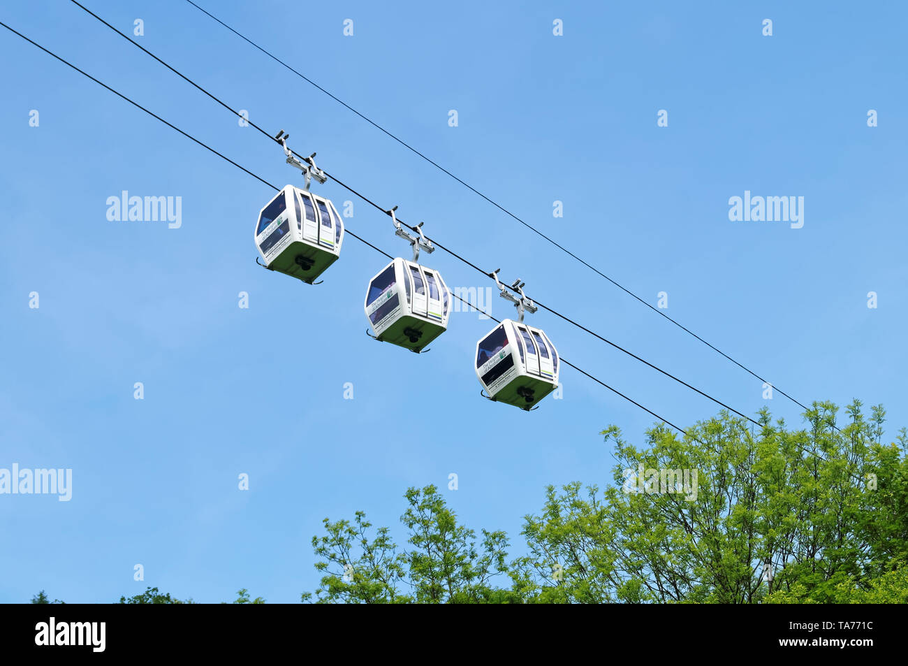 Großbritannien, Derbyshire, Peak District, Matlock Bath, Heights of Abraham Cable Car. Stockfoto