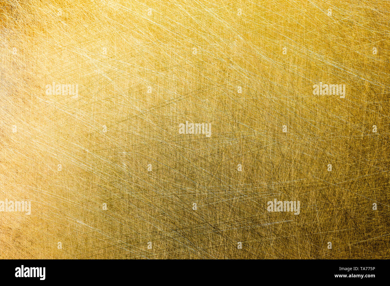Flache matt Messing gebürstet Textur mit zufälligen Muster und leichte Steigung Stockfoto