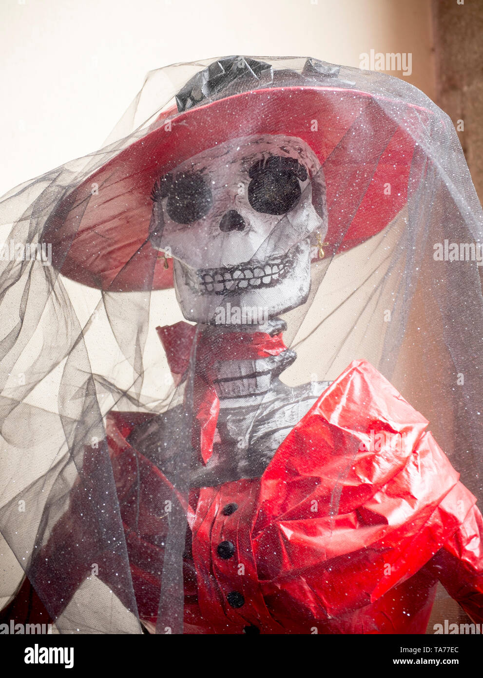 Der Tag der Toten La Catrina stellt sich Mexiko-Stadt vor Stockfoto