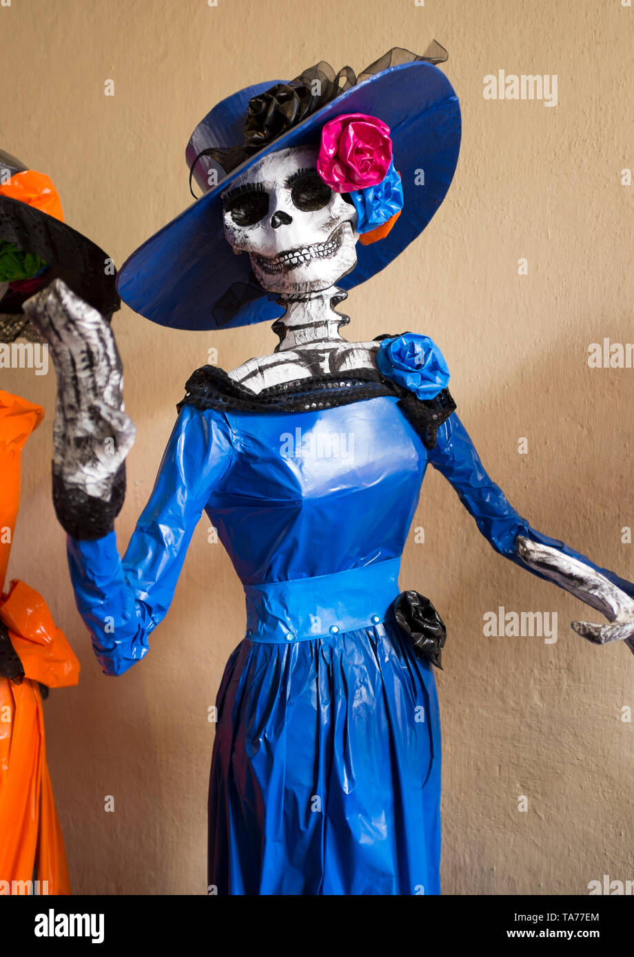 Der Tag der Toten La Catrina stellt sich Mexiko-Stadt vor Stockfoto