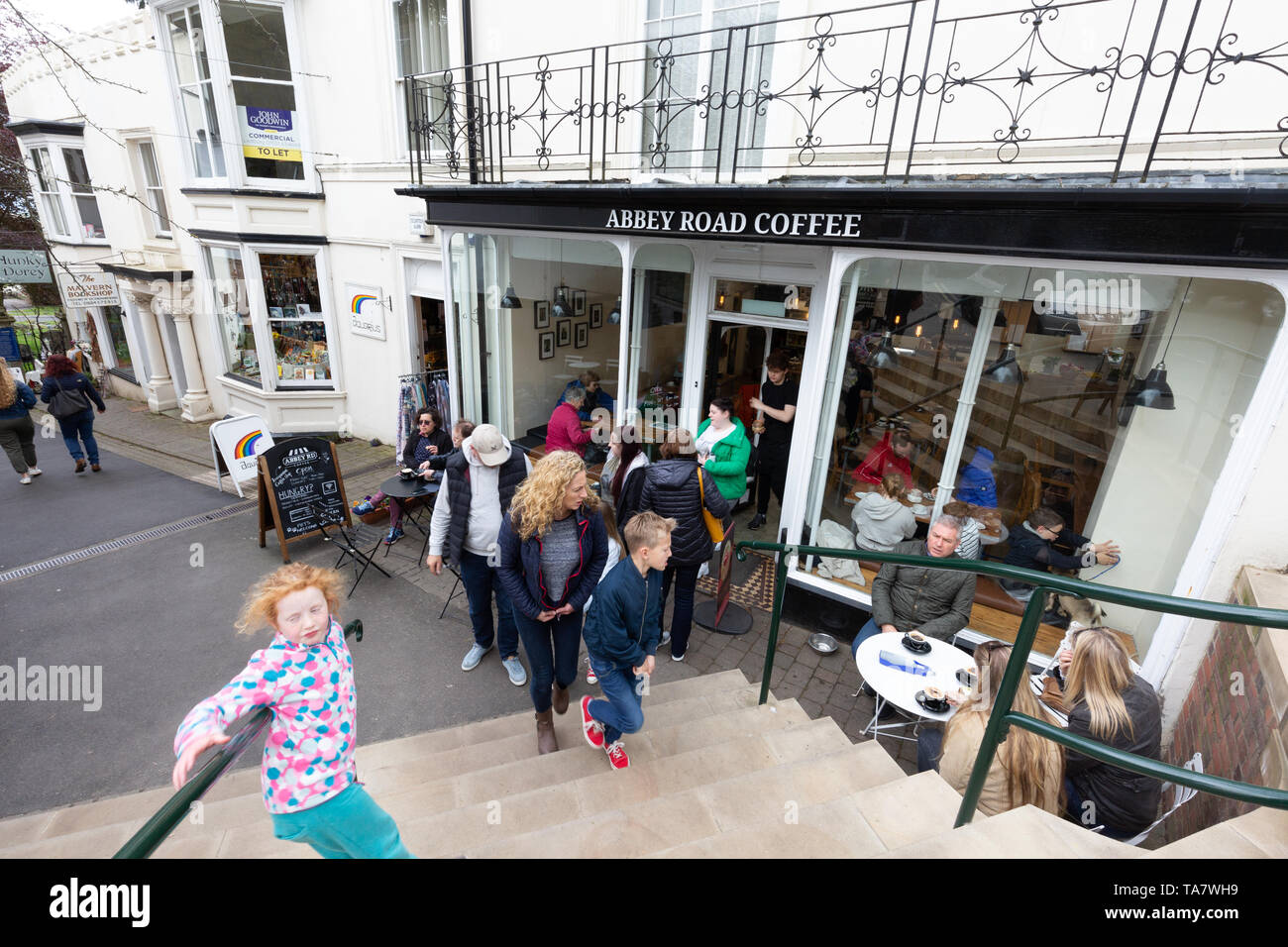 Coffee Shop UK - Abbey Road Coffee Bar, Malvern, Worcestershire, England Großbritannien Stockfoto