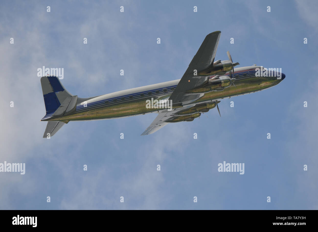 Douglas DC-6B Red Bull Stockfoto