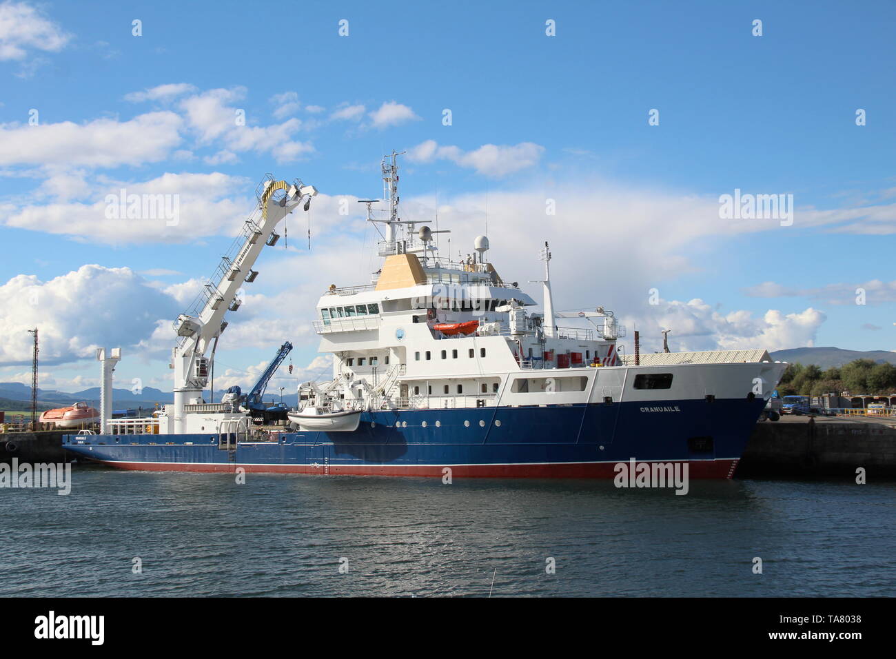 ILV Granuaile, ein Licht der Ausschreibung durch den Kommissar der Irischen Leuchten betrieben, an James Watt Dock in Greenock. Dieses Schiff ist der Dritte den Namen zu halten. Stockfoto
