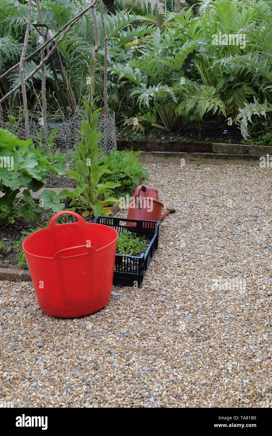 Garten Geräte für pflanzen und jäten im Garten Stockfoto