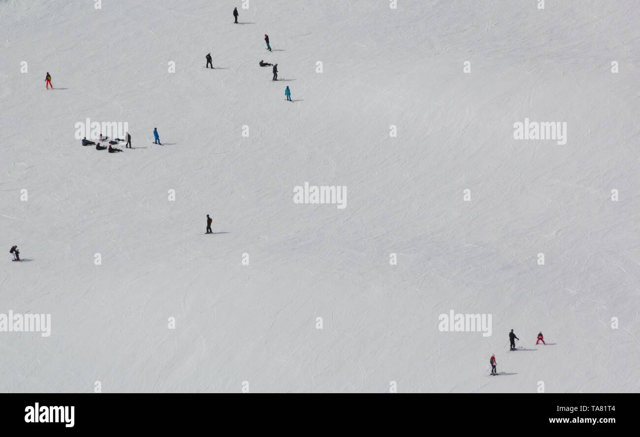 Überblick über österreichische Skigebiet in den Alpen von Österreich Stockfoto