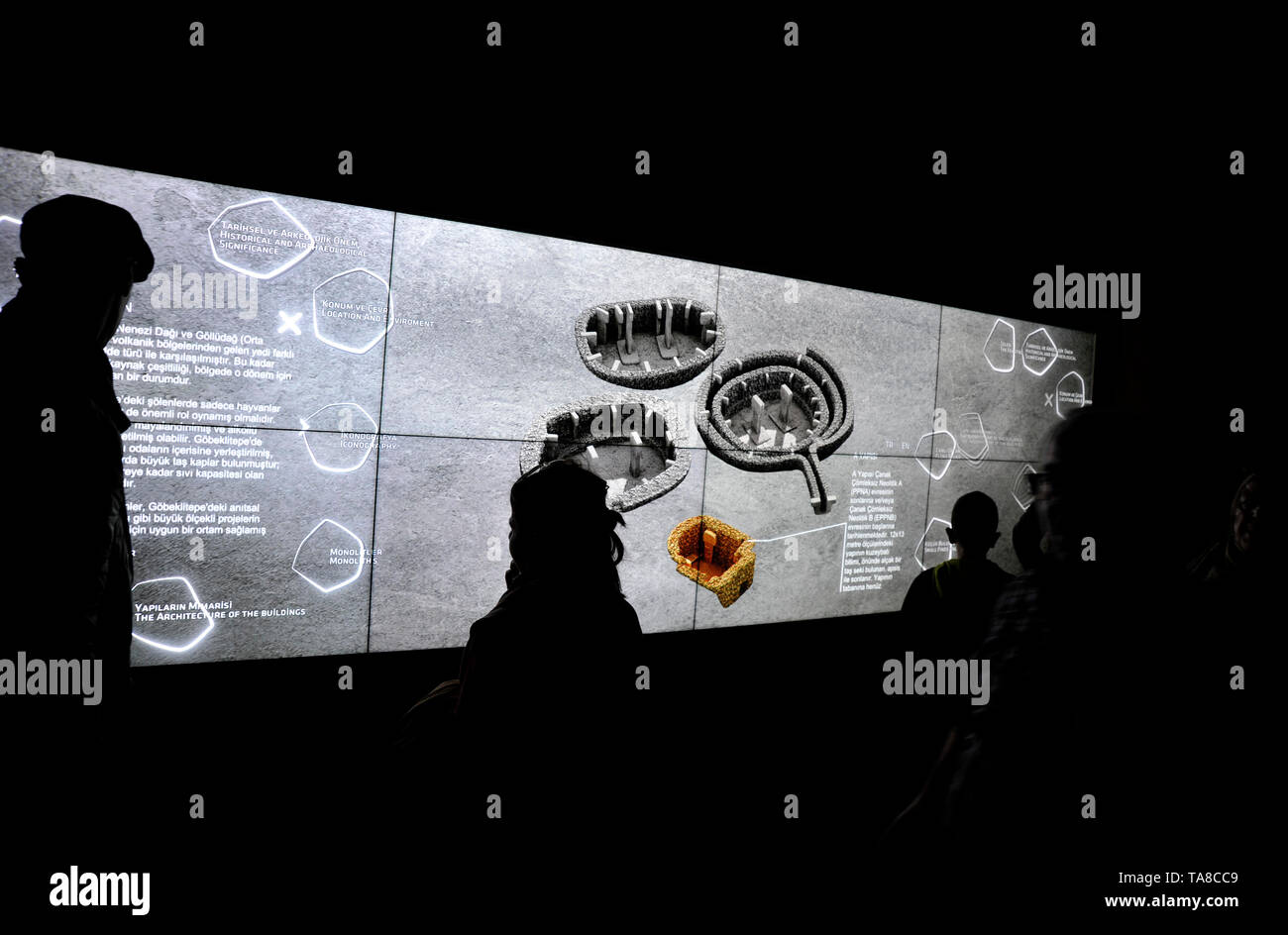 Besucherzentrum des Gobekli Tepe Website enthält Projektionen von Informationen in immer noch und Motion picture Bilder in Sanliurfa, Türkei Stockfoto