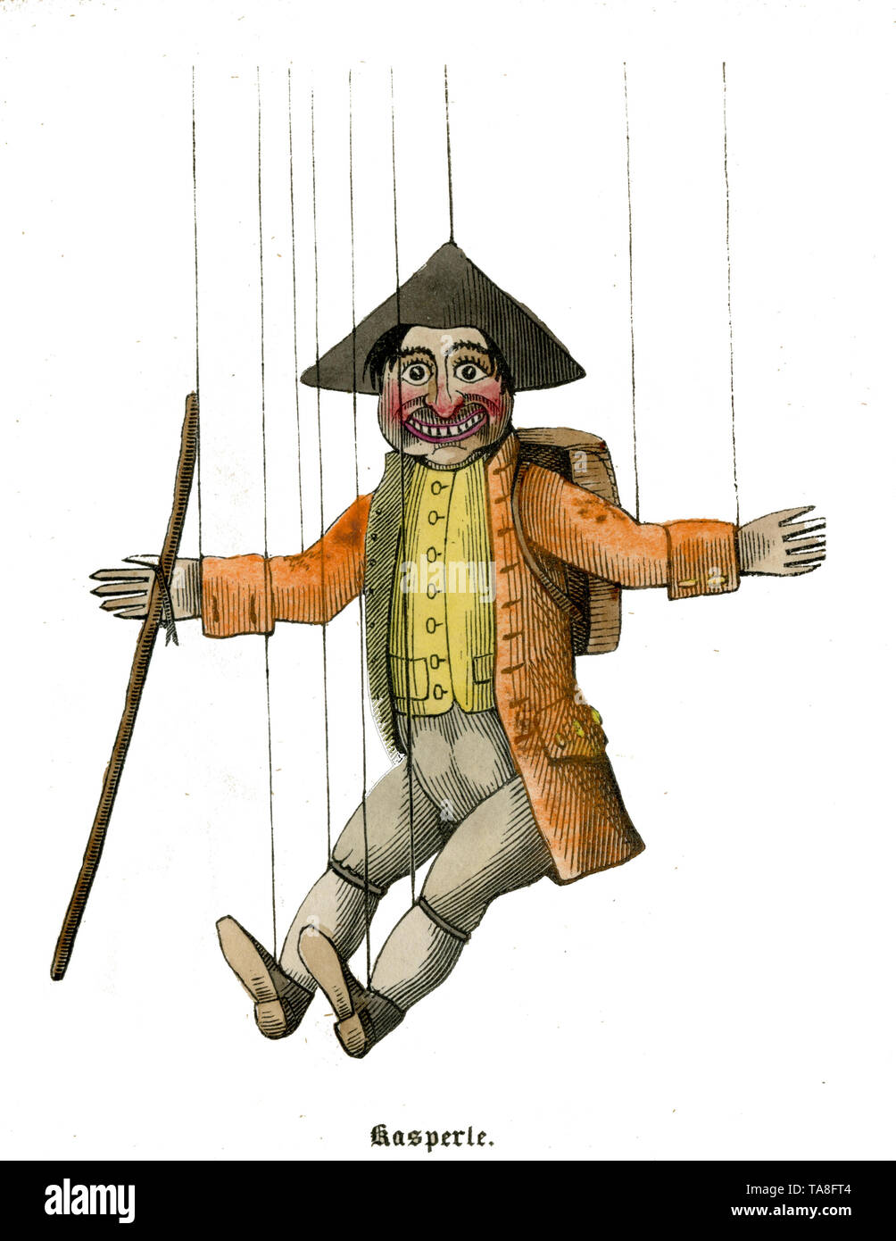 Kaspele Abbildung aus dem Puppenspiel vom Doktor Faust, 1850, (, ) Stockfoto