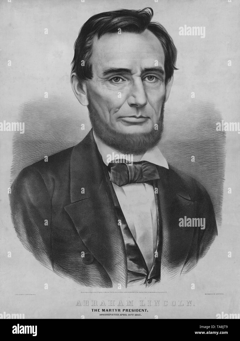 Abraham Lincoln, der Märtyrer Präsident, ermordet, April 14, 1865, Currier & Ives, 1860 Stockfoto