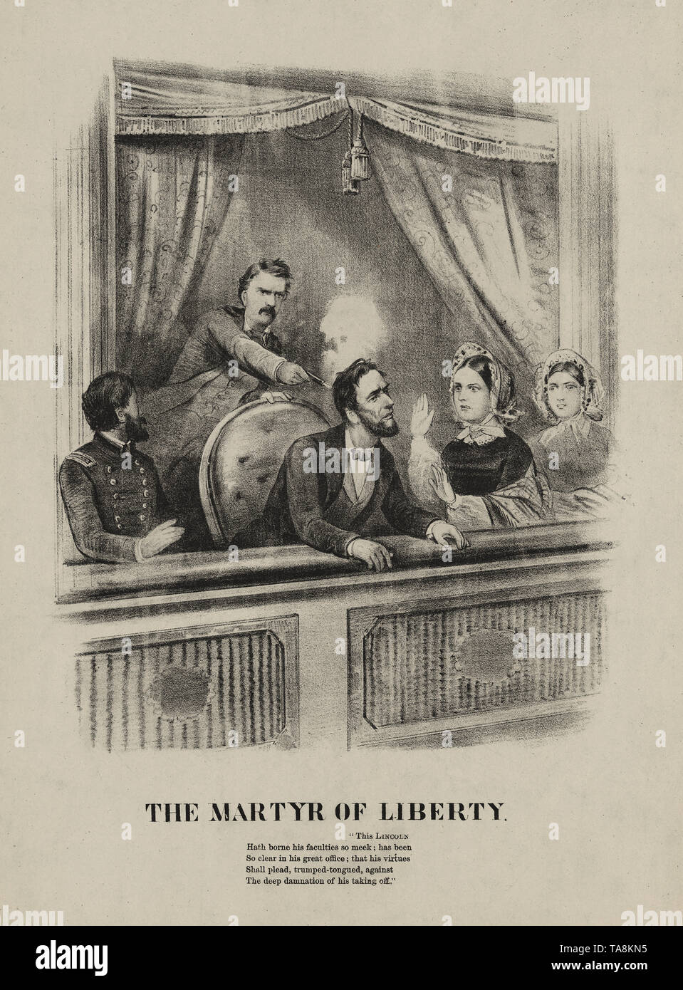 Die Märtyrer der Freiheit, der Ermordung von Präsident Lincoln, Ford's Theater, Washington, 14. April 1865 Stockfoto