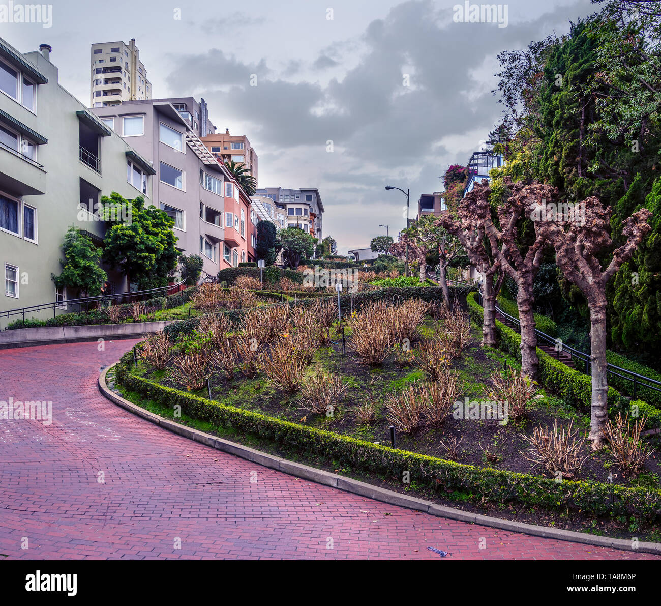 Lombard Street San Francisco. Die krummste Straße der Welt. Stockfoto