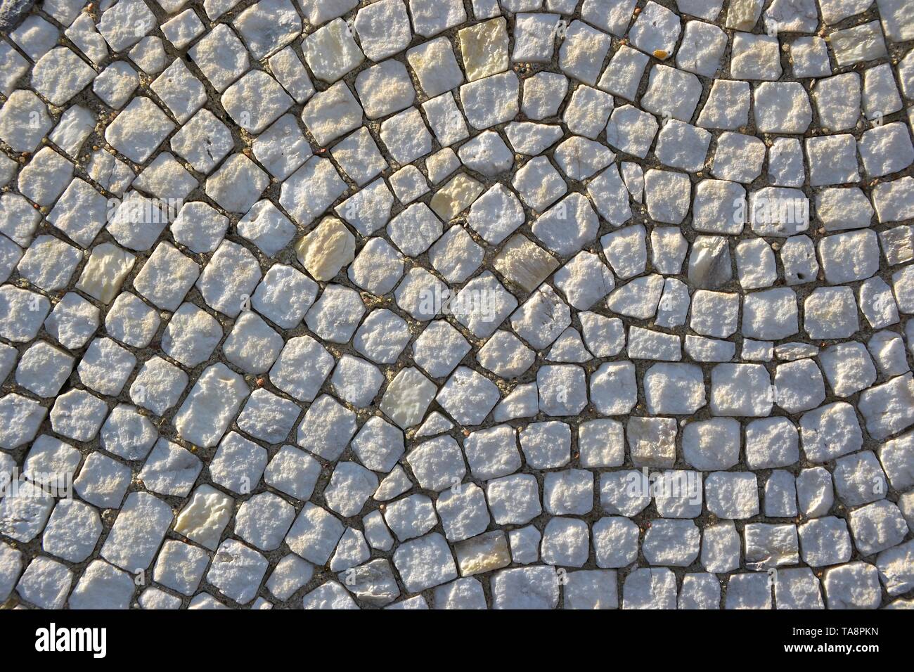 Fassade eines Hauses aus Mosaiksteinen Stockfoto