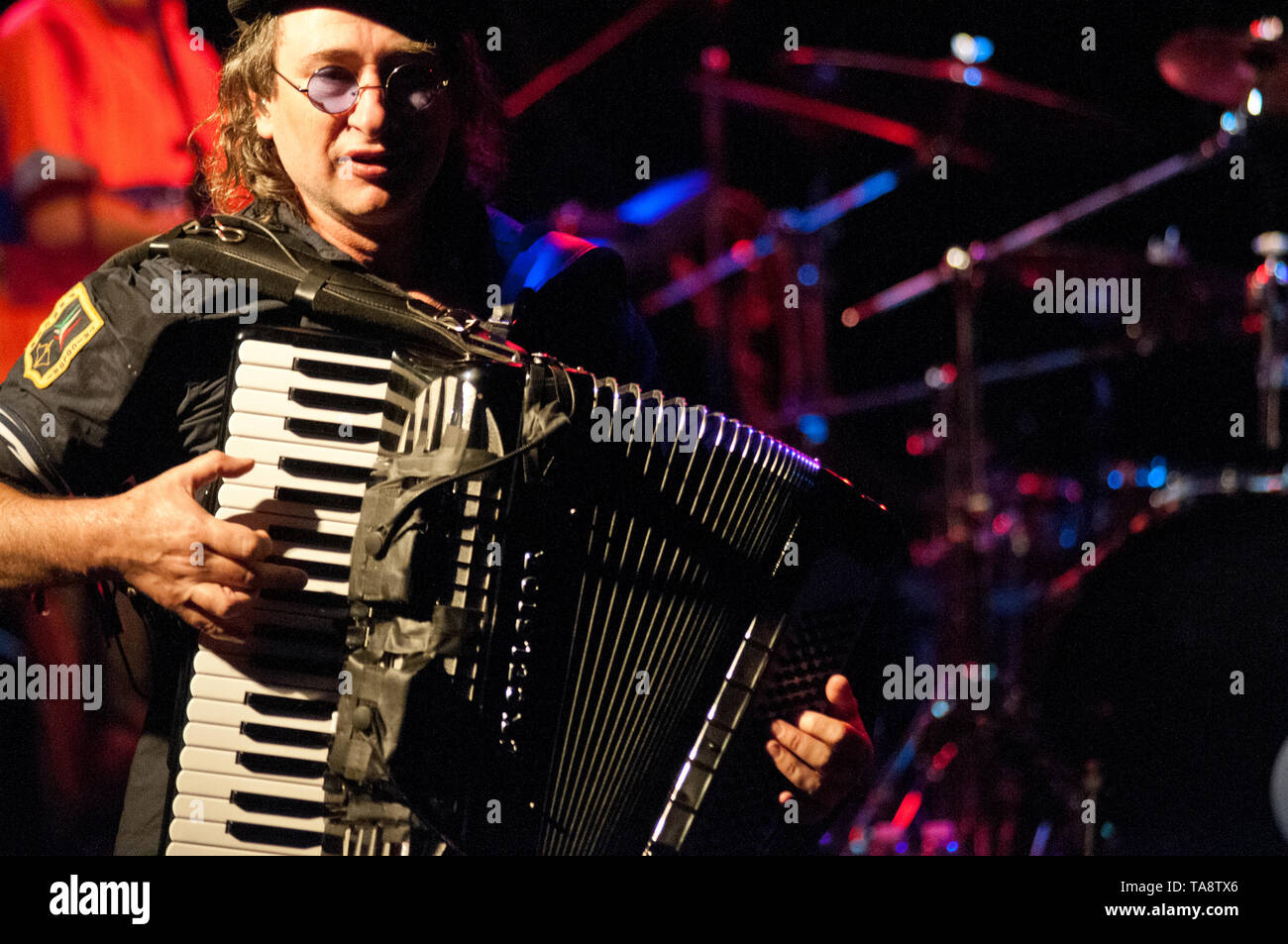 Akkordeonist Sasha Kazatchkoff, von Gogol Berdello Stockfoto