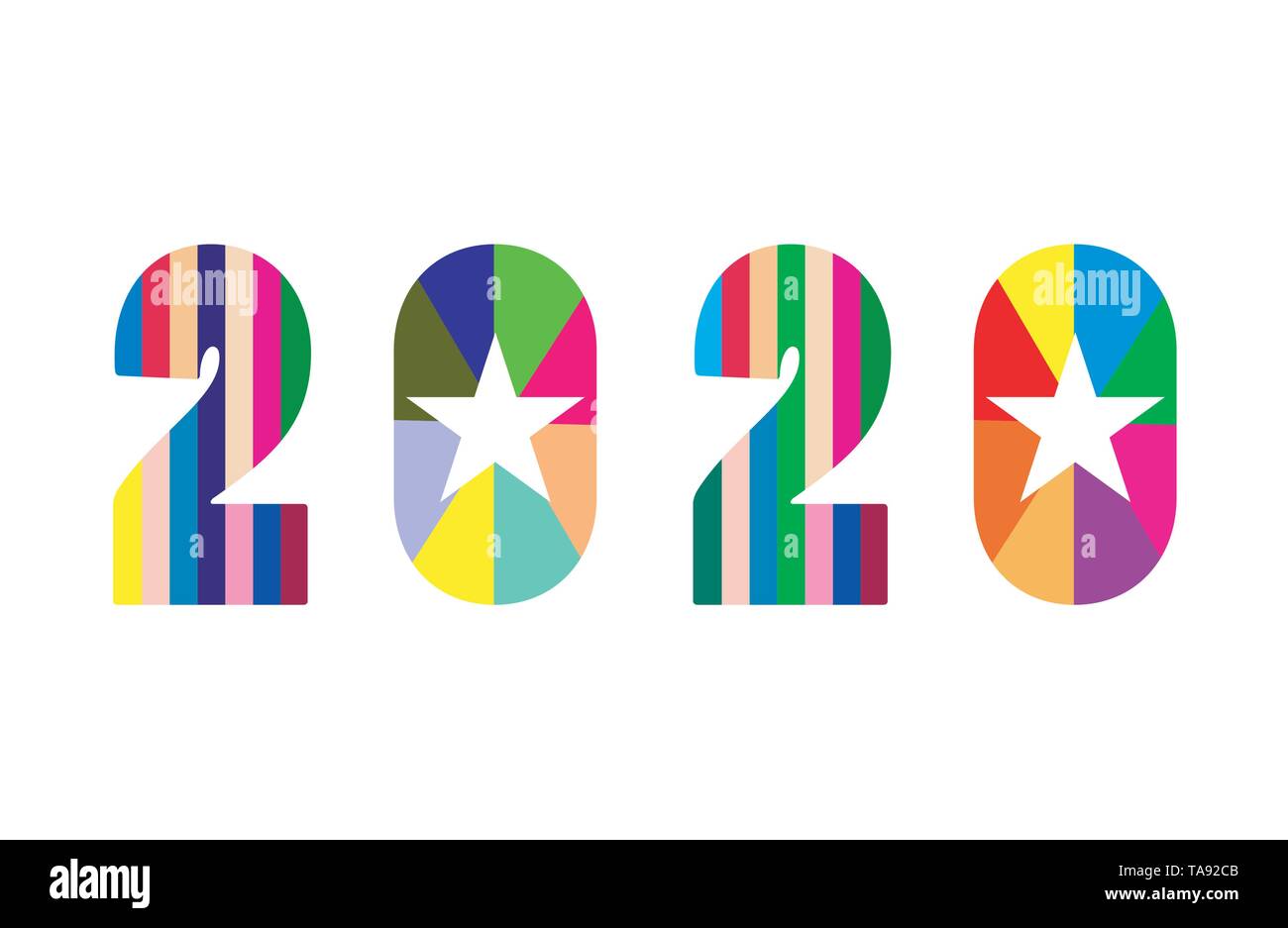 Frohes Neues Jahr 2020 Vector EPS Abbildung 10 Stock Vektor