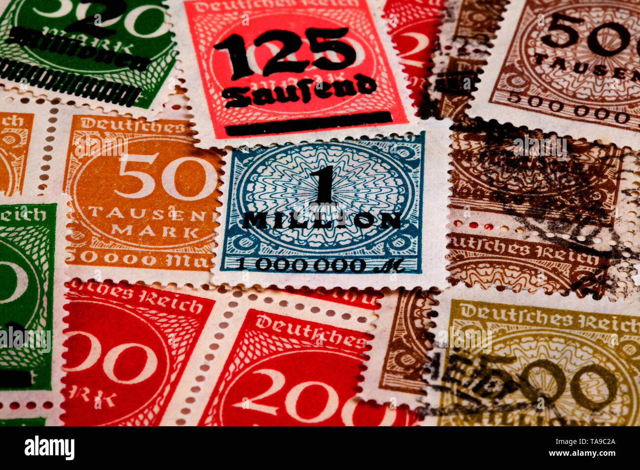 Alte inflation Briefmarken aus Deutschland, 1923;