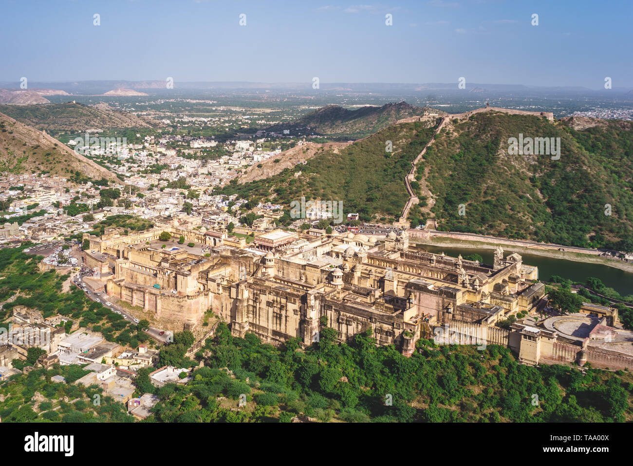 Bernstein (Amer) fort in Jaipur, Rajasthan, Indien Stockfoto