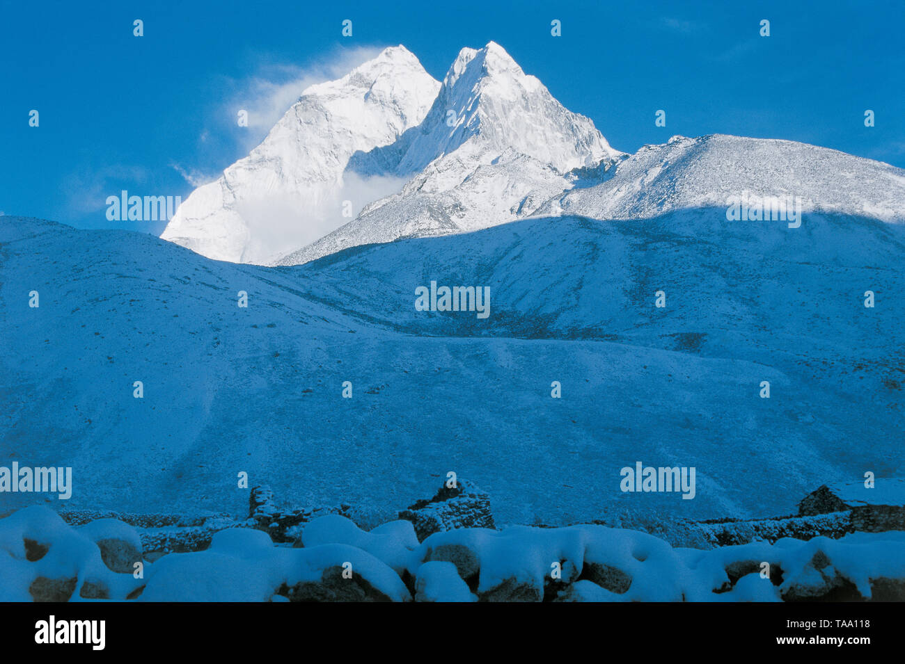 Ama Dablam Aus von Dingboche, Nepal, Asien Stockfoto