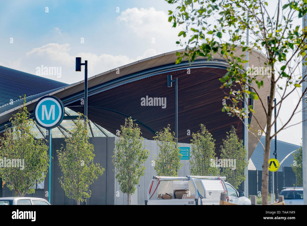 Mai 2019, Sydney, Australien: Als Teil der neuen Sydney Metro Nordwest rail line, Bella Vista Bahnhof wird dieses Wochenende am 26. Mai geöffnet. Stockfoto