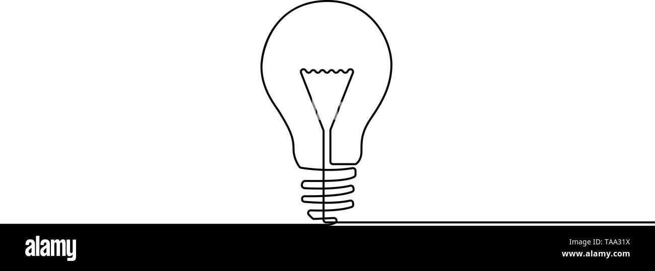 Kontinuierliche eine Zeile Lampe - Symbol der Idee Stock Vektor