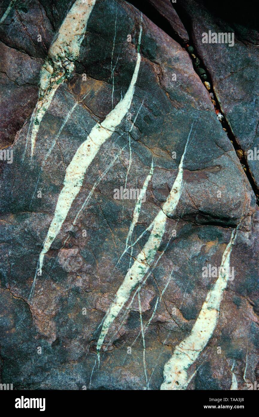 Rock Muster auf Narmada River Bank, Dhayli, Madhya Pradesh, Indien, Asien Stockfoto