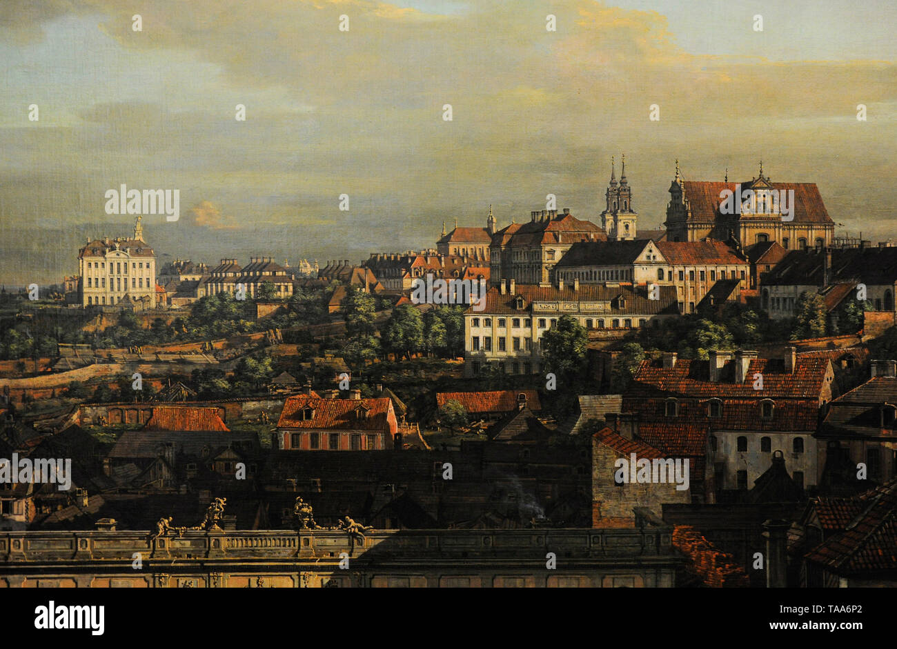 Bernardo Bellotto genannt Canaletto der Jüngere (1721-1780). Italienischer Maler. Blick auf Warschau von der Terrasse des Königlichen Schlosses, 1773. Detail. National Museum. Warschau. Polen. Stockfoto