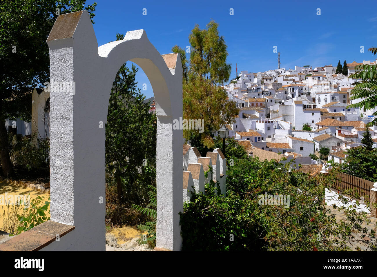 Comares in der Axarquia, Malaga, Andalusien, Costa del Sol, Spanien Stockfoto
