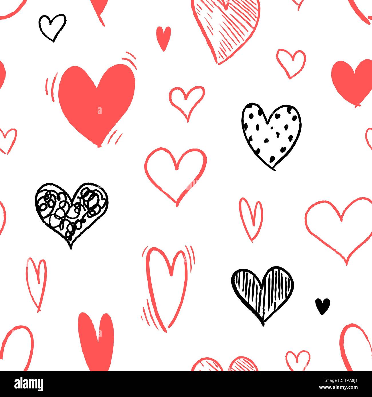 Herz-Muster - nahtlose Herzform Textur. Liebe vector. Stock Vektor