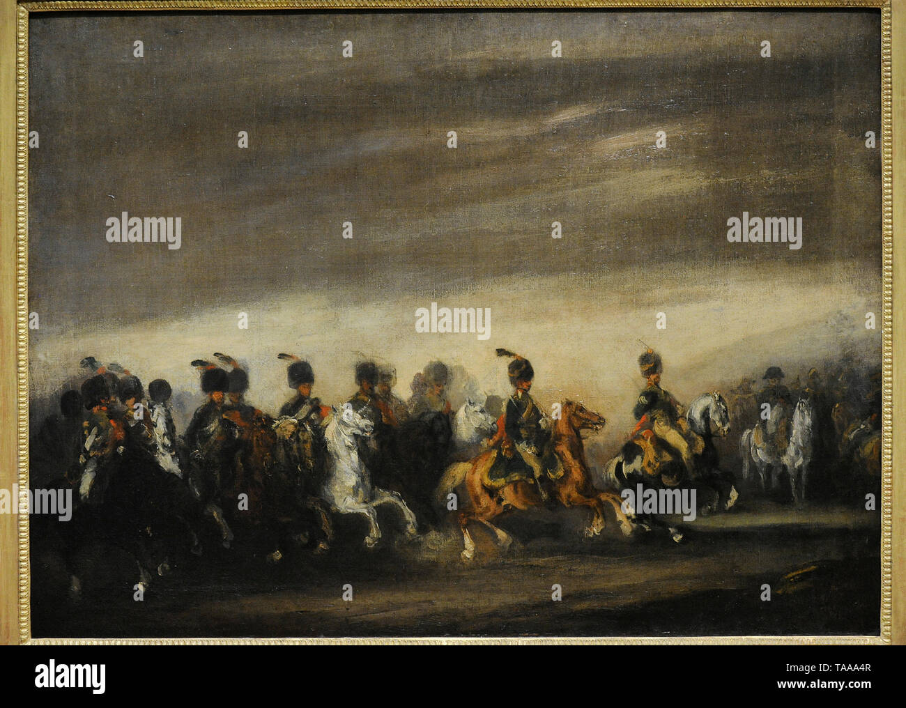 Piotr Michalowski (1800-1855). Polnische Maler. Militärische Parade vor Napoleon, 1837. National Museum. Warschau. Polen. Stockfoto