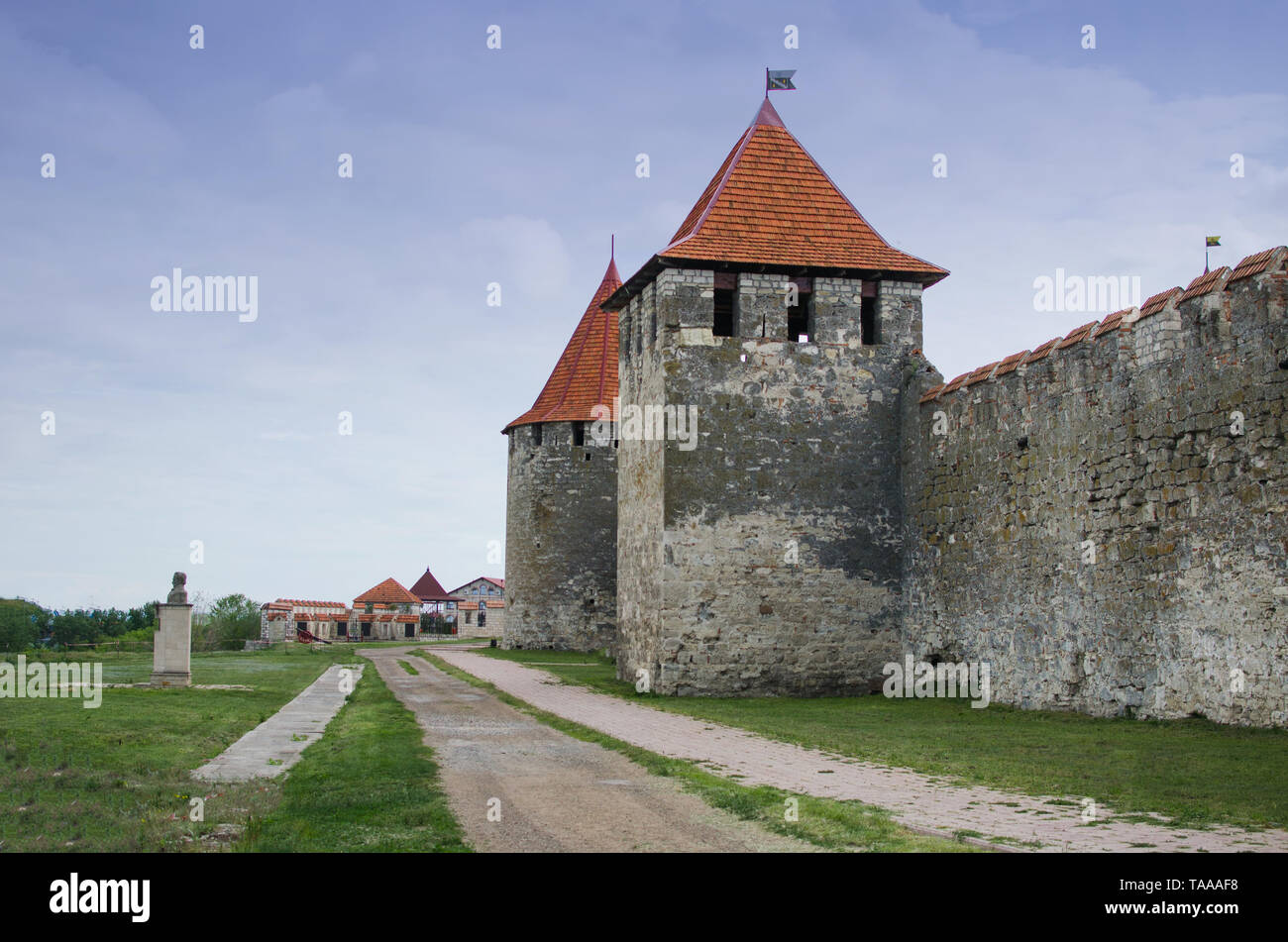 Alte Festung auf dem Fluss Dnjestr in der Stadt Bender, Transnistrien. C Stockfoto