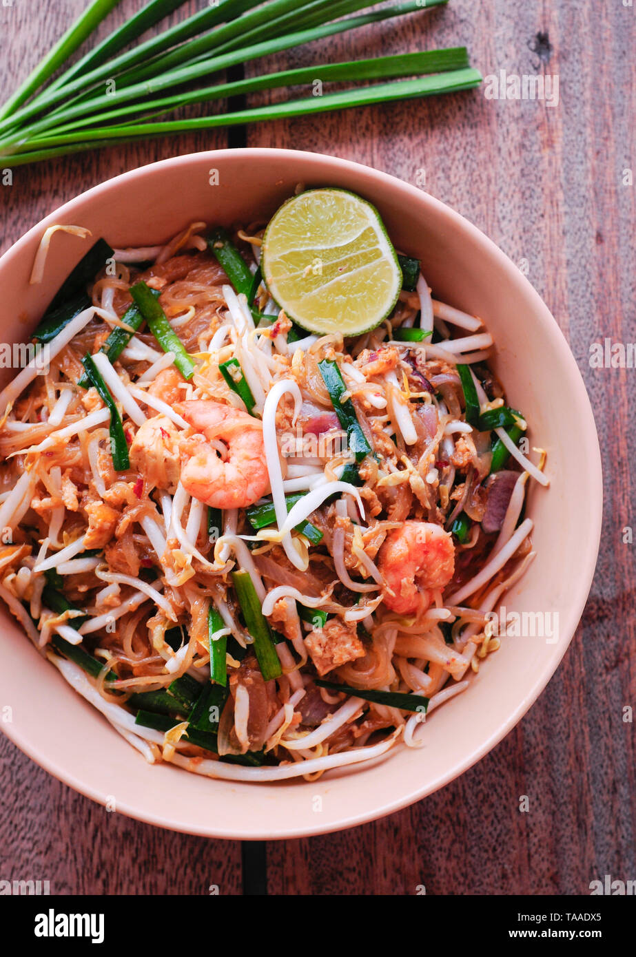 Pad Thai, Pad Thai Noodles, Thai Cuisine, The Pad Thai Shop, Karon Beach, Phuket, Thailand Stockfoto