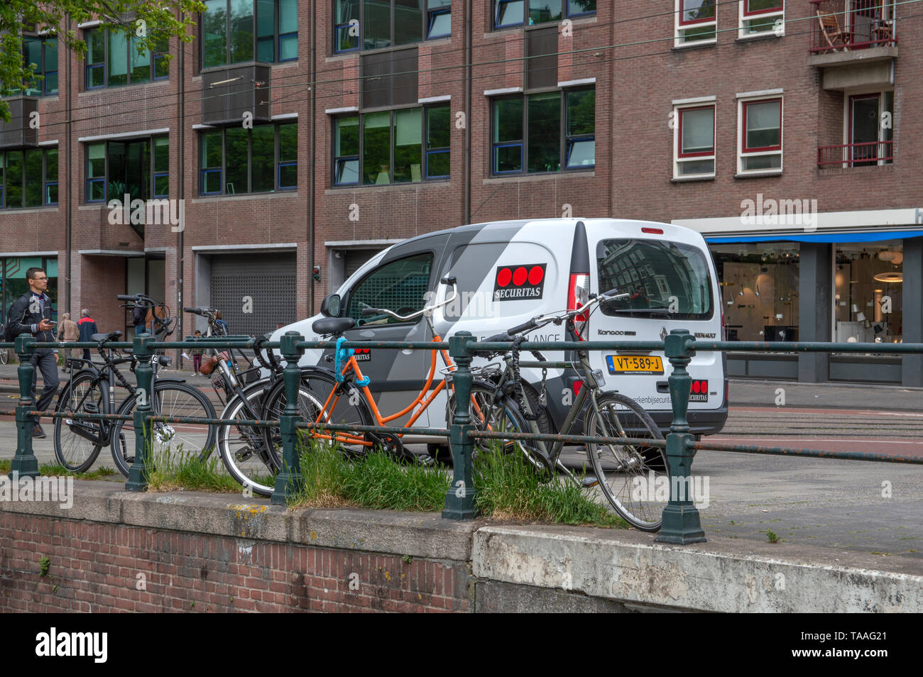 Securitas Auto in Amsterdam Die Niederlande 2019 Stockfoto