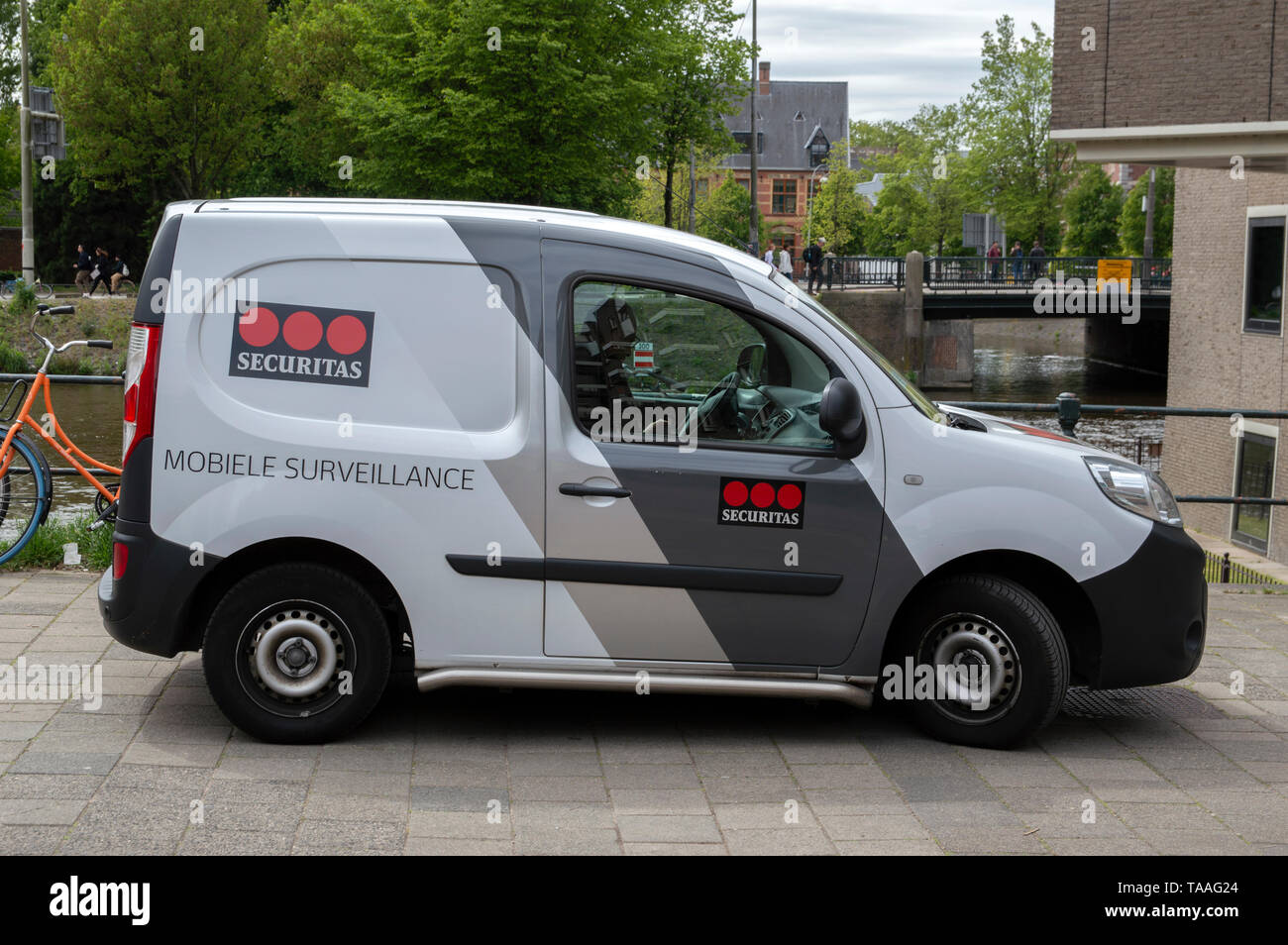 Securitas Auto in Amsterdam Die Niederlande 2019 Stockfoto