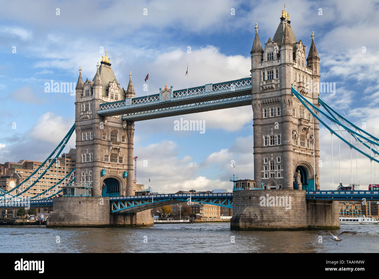 Die Tower Bridge in London, Vereinigtes Königreich. Stockfoto