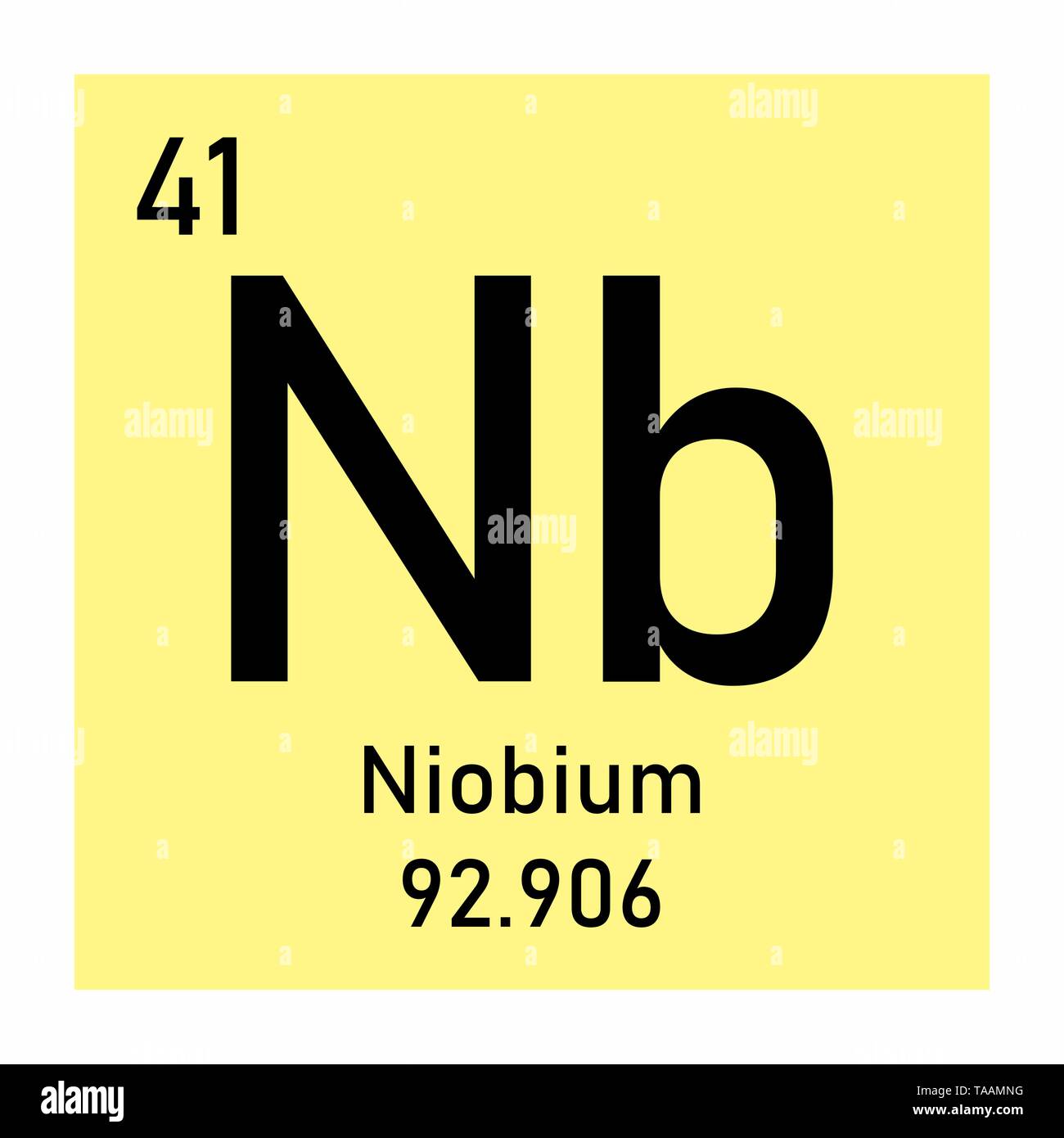 Niob chemischen Symbol Stock Vektor