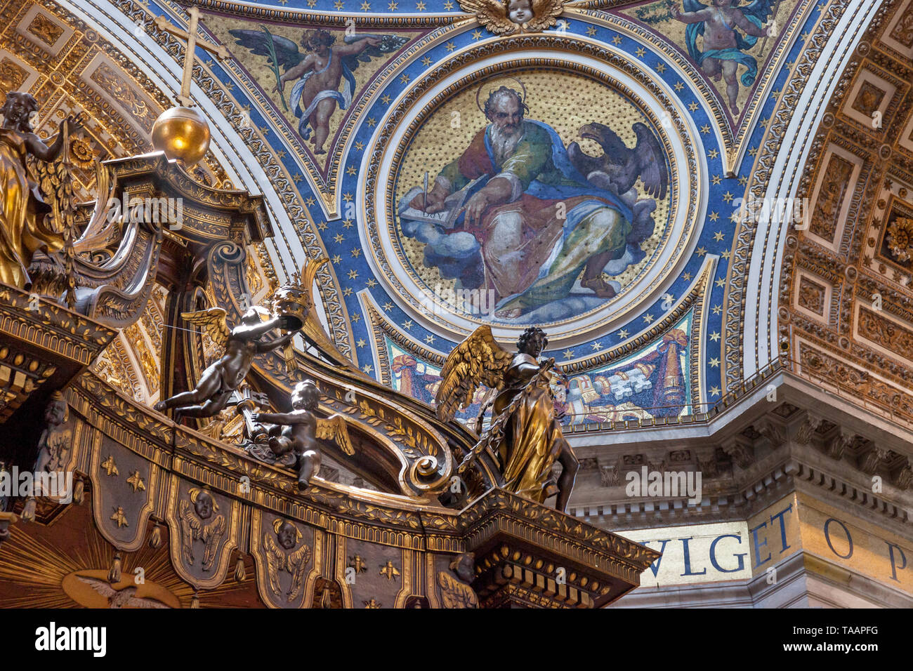 Decke Details im Petersdom, Vatikan, Rom, Latium, Italien Stockfoto