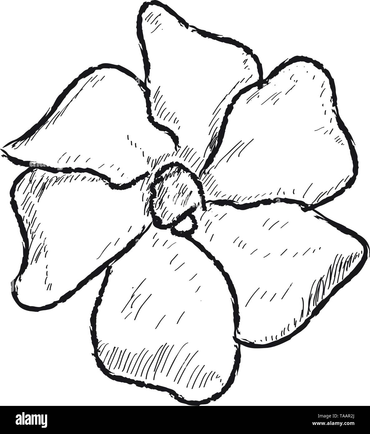 Isolierten Skizze einer Blume auf weißem Hintergrund Stock Vektor