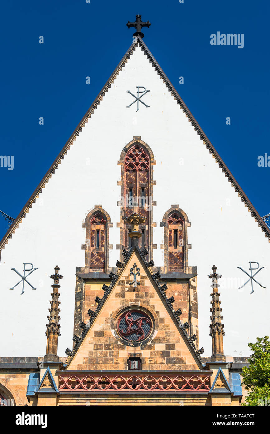 St. Thomas Kirche in Leipzig, Deutschland, Sommer Stockfoto