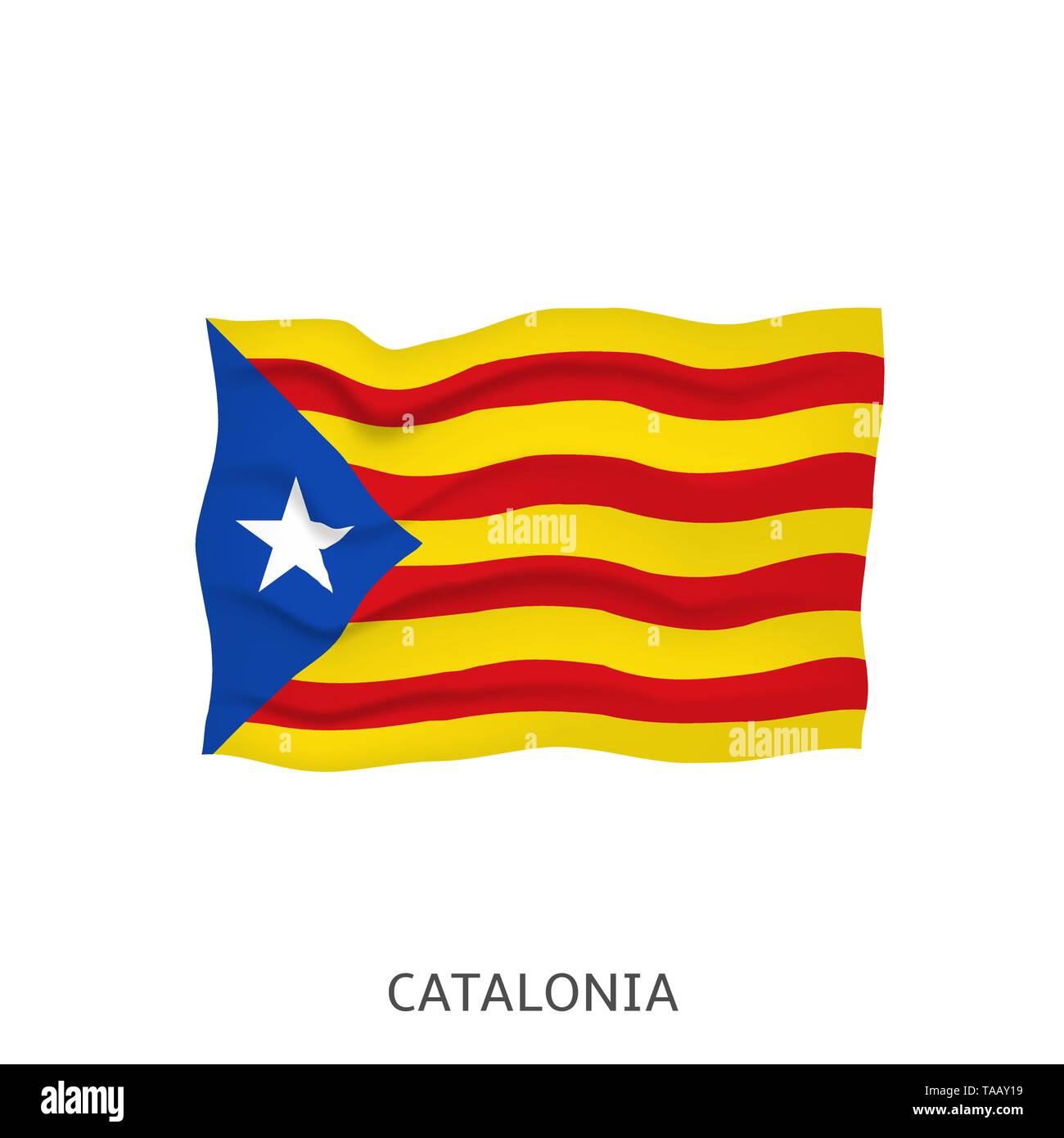 Flagge von Katalonien. Katalanische wehende Flagge, Vector Illustration Stock Vektor