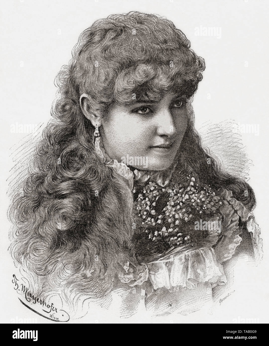 Lillian Russell, 1860/1861-1922. Die amerikanische Schauspielerin und Sängerin. Von La Ilustracion Iberica, veröffentlicht 1884. Stockfoto